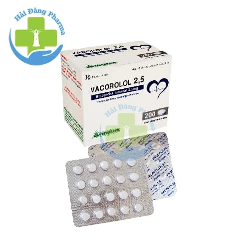 Vacorolol 2.5 - Hộp 10 vỉ x 20 viên